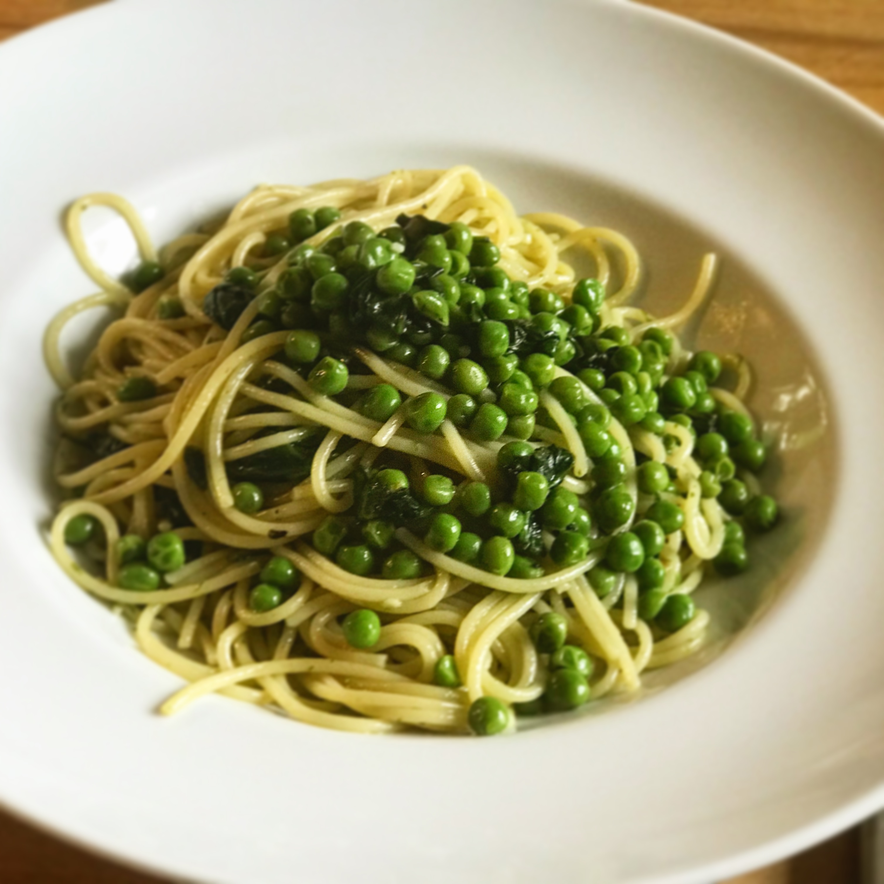 Pasta mit Erbsen und Spinat- Foodblog Herzensköchin